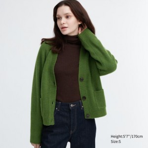 Kardigan Damskie Uniqlo Souffle Yarn Short Zielone,Uniqlo Polska | A119776