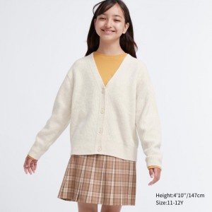 Kardigan Dziecięce Uniqlo Souffle Yarn V-Neck Białe,Uniqlo Polska | K366246