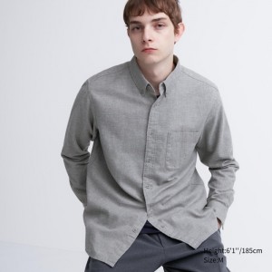 Koszule Codzienne Damskie Uniqlo Flannel Szare,Uniqlo Polska | D921470