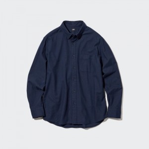 Koszule Codzienne Damskie Uniqlo Flannel Granatowe,Uniqlo Polska | K260973