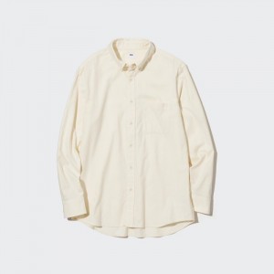 Koszule Codzienne Męskie Uniqlo Flannel Białe,Uniqlo Polska | O139440