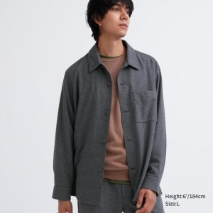 Koszule Damskie Uniqlo Brushed Twill Szare,Uniqlo Polska | R809889