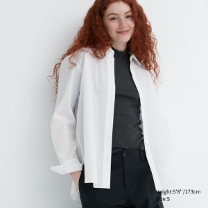 Koszule Damskie Uniqlo Cotton Long-Sleeve Białe,Uniqlo Polska | M400808