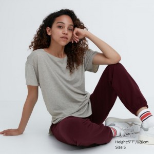 Koszulka Damskie Uniqlo AIRism Seamless Boat Neck Short-Sleeve Long Szare,Uniqlo Polska | G712179