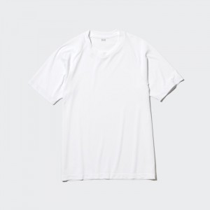Koszulka Damskie Uniqlo DRY-EX Crew Neck Short-Sleeve (Printed) Białe,Uniqlo Polska | T990338