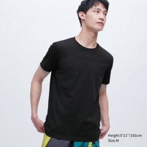 Koszulka Damskie Uniqlo Dry Color Crew Neck Short-Sleeve Czarne,Uniqlo Polska | L418766