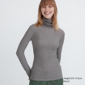 Koszulka Damskie Uniqlo HEATTECH Extra Warm Seamless Turtleneck Białe,Uniqlo Polska | F268200