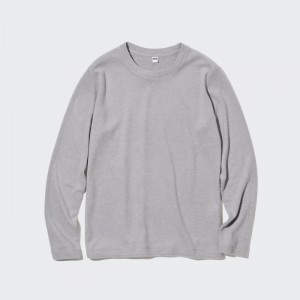 Koszulka Damskie Uniqlo HEATTECH Fleece Crew Neck Long-Sleeve Szare,Uniqlo Polska | M512350