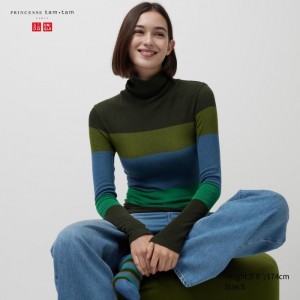 Koszulka Damskie Uniqlo HEATTECH Seamless Ribbed Extra Warm Ciemny Zielone,Uniqlo Polska | O796532