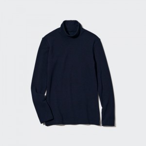 Koszulka Damskie Uniqlo HEATTECH Ultra Warm High Neck (2022 Edition) Granatowe,Uniqlo Polska | X855734