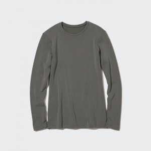 Koszulka Damskie Uniqlo HEATTECH Ultra Warm Crew Neck Long-Sleeve (2022 Edition) Szare,Uniqlo Polska | Z407438
