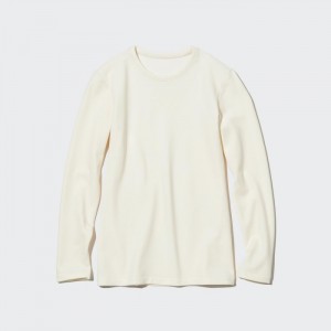 Koszulka Damskie Uniqlo HEATTECH Ultra Warm Crew Neck Long-Sleeve (2022 Edition) Białe,Uniqlo Polska | M629933