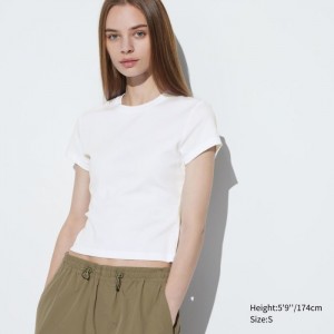 Koszulka Damskie Uniqlo Mini Short Sleeve Białe,Uniqlo Polska | Q634029