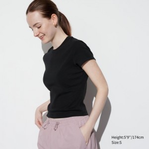 Koszulka Damskie Uniqlo Mini Short Sleeve Czarne,Uniqlo Polska | X022611