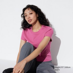 Koszulka Damskie Uniqlo Mini Short Sleeve Różowe,Uniqlo Polska | O223749