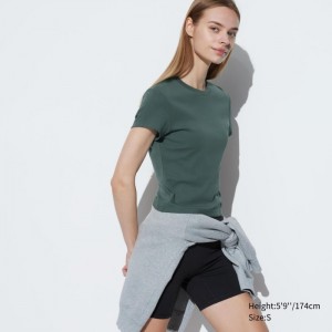 Koszulka Damskie Uniqlo Mini Short Sleeve Ciemny Zielone,Uniqlo Polska | Y672714