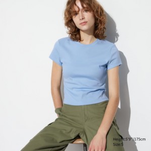 Koszulka Damskie Uniqlo Mini Short Sleeve Niebieskie,Uniqlo Polska | A082744