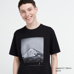 Koszulka Damskie Uniqlo PEACE FOR ALL Short-Sleeve Graphic (Daido Moriyama) Czarne,Uniqlo Polska | S622441