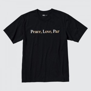 Koszulka Damskie Uniqlo PEACE FOR ALL Short-Sleeve Graphic (Adam Scott) Czarne,Uniqlo Polska | Q987628