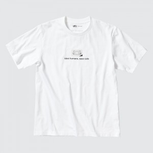 Koszulka Damskie Uniqlo PEACE FOR ALL Short-Sleeve Graphic (Haruki Murakami) Białe,Uniqlo Polska | S712890