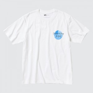 Koszulka Damskie Uniqlo PEACE FOR ALL Short-Sleeve Graphic (Gordon Reid) Białe,Uniqlo Polska | G298709