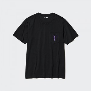 Koszulka Damskie Uniqlo RF Short-Sleeve Graphic Czarne,Uniqlo Polska | D229236