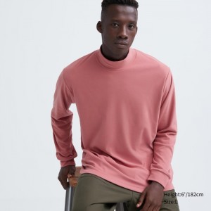 Koszulka Damskie Uniqlo Smooth Fleece Mock Neck Long-Sleeve Różowe,Uniqlo Polska | T186980