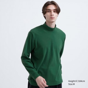 Koszulka Damskie Uniqlo Smooth Fleece Mock Neck Long-Sleeve Zielone,Uniqlo Polska | I294646