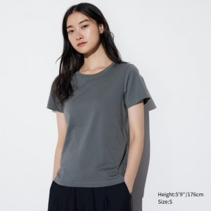 Koszulka Damskie Uniqlo Supima Cotton Crew Neck Short Sleeve Szare,Uniqlo Polska | H035279