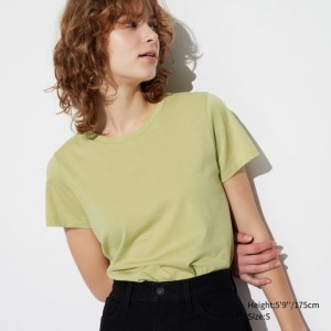 Koszulka Damskie Uniqlo Supima Cotton Crew Neck Short Sleeve Zielone,Uniqlo Polska | X403712