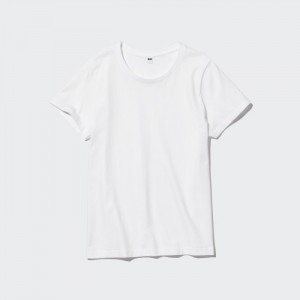 Koszulka Damskie Uniqlo Supima® Cotton Crew Neck Short-Sleeve Białe,Uniqlo Polska | I136160