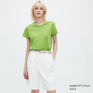 Koszulka Damskie Uniqlo Supima® Cotton Crew Neck Short-Sleeve Zielone,Uniqlo Polska | X464120
