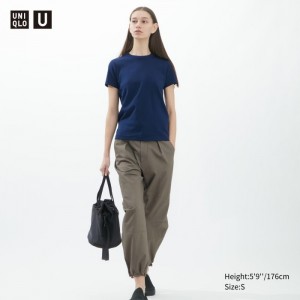 Koszulka Damskie Uniqlo U Crew Neck Short-Sleeve Granatowe,Uniqlo Polska | P198679