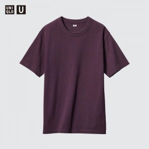 Koszulka Damskie Uniqlo U Crew Neck Short-Sleeve Ciemny Fioletowe,Uniqlo Polska | I657479
