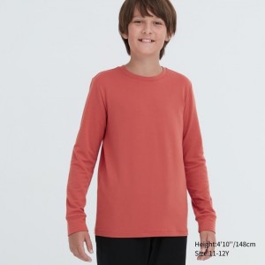 Koszulka Dziecięce Uniqlo HEATTECH Cotton Crew Neck Long-Sleeve (Extra Warm) Pomarańczowe,Uniqlo Polska | H020072
