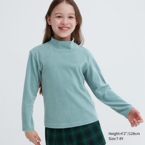 Koszulka Dziecięce Uniqlo Ribbed Fleece High Neck Long-Sleeve Zielone,Uniqlo Polska | S011170
