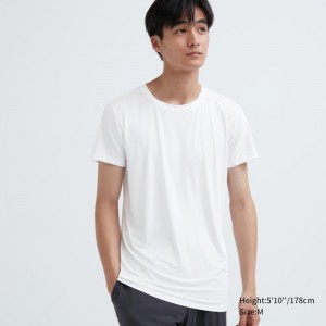 Koszulka Męskie Uniqlo AIRism Crew Neck Short-Sleeve Białe,Uniqlo Polska | P315975