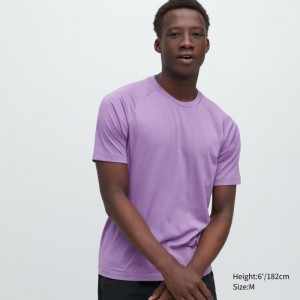 Koszulka Męskie Uniqlo DRY-EX Crew Neck Short-Sleeve Fioletowe,Uniqlo Polska | K168231