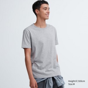 Koszulka Męskie Uniqlo Dry Color Crew Neck Short-Sleeve Szare,Uniqlo Polska | D607836