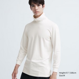 Koszulka Męskie Uniqlo HEATTECH Cotton Turtleneck Long-Sleeve (Extra Warm) (2022 Edition) Białe,Uniqlo Polska | I035656
