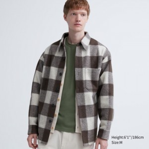 Koszulka Męskie Uniqlo HEATTECH Cotton Waffle Crew Neck Long-Sleeve (Extra Warm) Oliwkowe,Uniqlo Polska | O881981