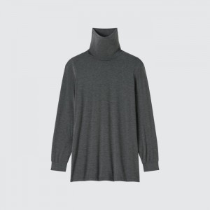 Koszulka Męskie Uniqlo HEATTECH Turtleneck Long-Sleeve Ciemny Szare,Uniqlo Polska | T821953