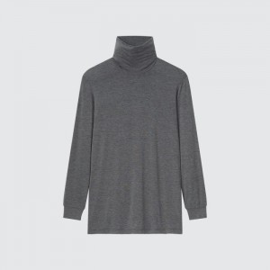 Koszulka Męskie Uniqlo HEATTECH Turtleneck Long-Sleeve Ciemny Szare,Uniqlo Polska | V278512