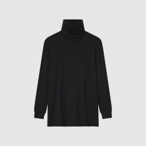 Koszulka Męskie Uniqlo HEATTECH Turtleneck Long-Sleeve Czarne,Uniqlo Polska | E522130