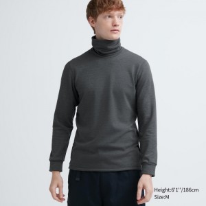 Koszulka Męskie Uniqlo HEATTECH Ultra Warm Turtleneck Ciemny Szare,Uniqlo Polska | N130581