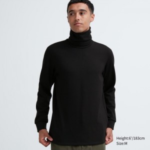 Koszulka Męskie Uniqlo HEATTECH Ultra Warm Turtleneck Czarne,Uniqlo Polska | X873541
