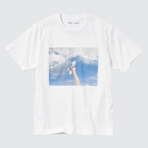 Koszulka Męskie Uniqlo PEACE FOR ALL Short-Sleeve Graphic (Magnum Photos) Białe,Uniqlo Polska | Q305137