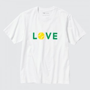 Koszulka Męskie Uniqlo PEACE FOR ALL Short-Sleeve Graphic (Roger Federer) Białe,Uniqlo Polska | D092406