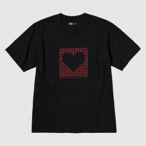 Koszulka Męskie Uniqlo PEACE FOR ALL Short-Sleeve Graphic (Rei Inamoto) Czarne,Uniqlo Polska | C043837