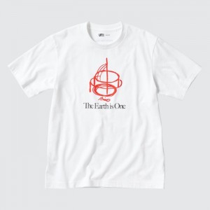Koszulka Męskie Uniqlo PEACE FOR ALL Short-Sleeve Graphic (Tadao Ando) Białe,Uniqlo Polska | J945713